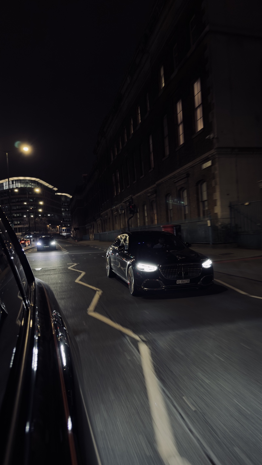 The convoy — Maybach and Cullinan