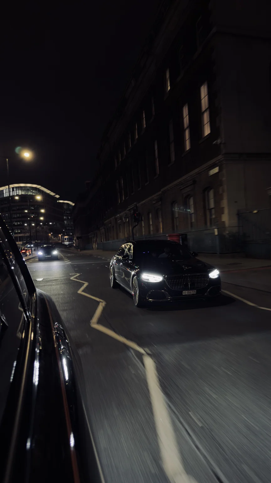 The convoy — Maybach and Cullinan