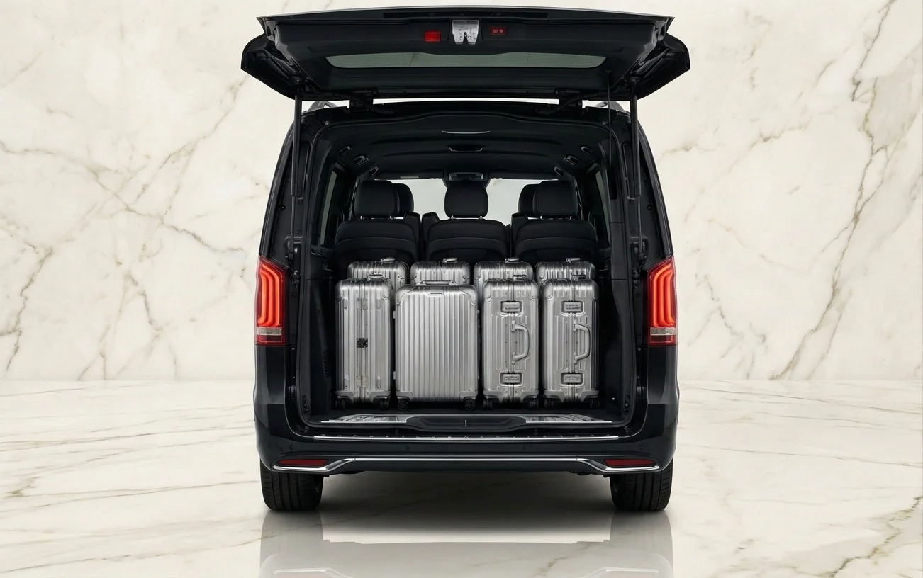 Mercedes-Benz V-Class Executive boot with Rimowa cases